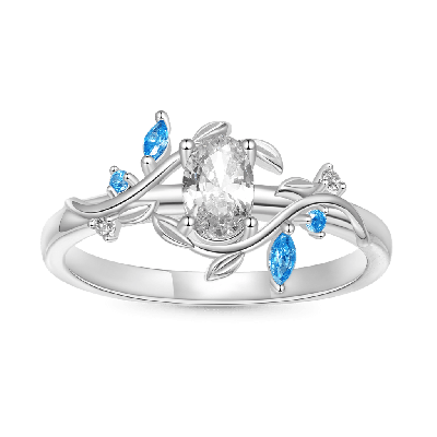 Oval-cut Vine Women's Promise Ring