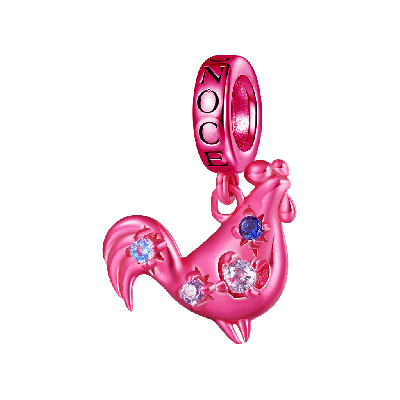 Pink Candy Rooster Zodiac Pendant
