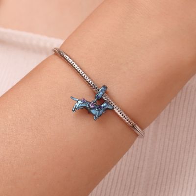 Blue Candy Dog Zodiac Pendant