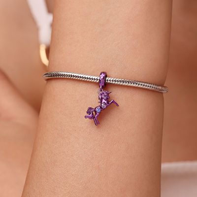 Purple Candy Horse Zodiac Pendant