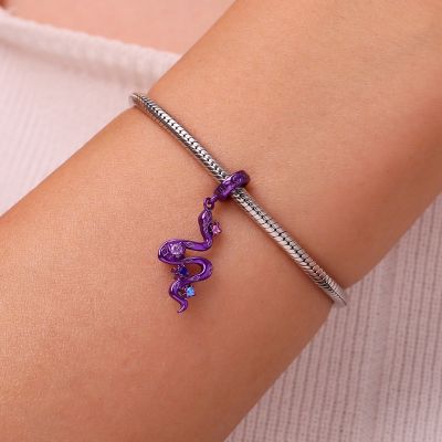 Purple Candy Snake Zodiac Pendant