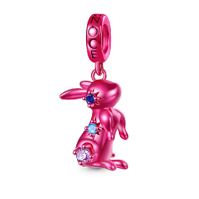 Pink Candy Rabbit Zodiac Pendant
