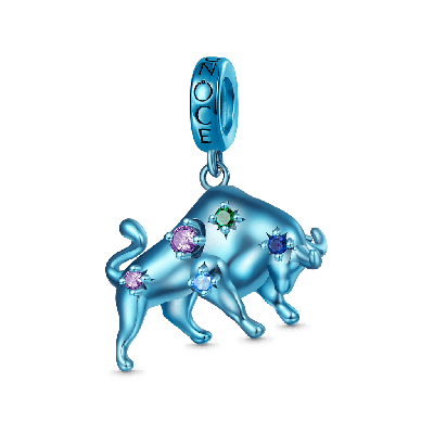 Blue Candy Ox Zodiac Pendant