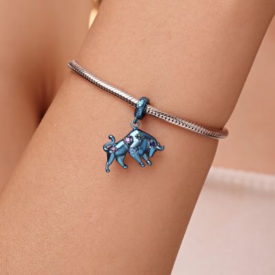 Blue Candy Ox Zodiac Pendant