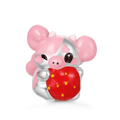 Peach the Strawberry Cow Charm