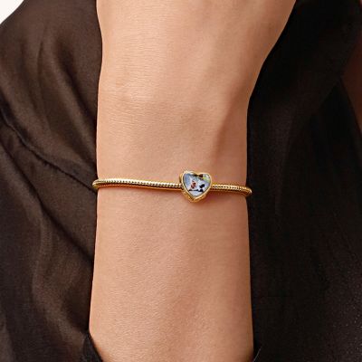 18K Gold Plated Cute Cat Photo Charm