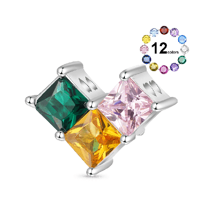 Square Zircon Splicing Love Charm