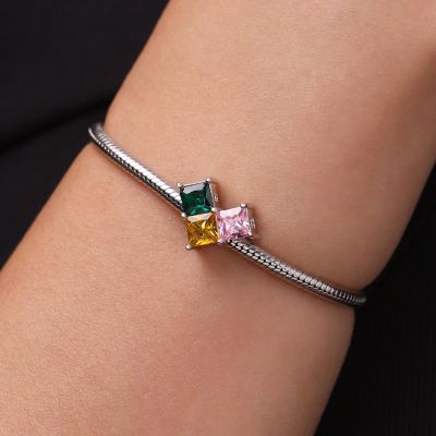 Square Zircon Splicing Love Charm
