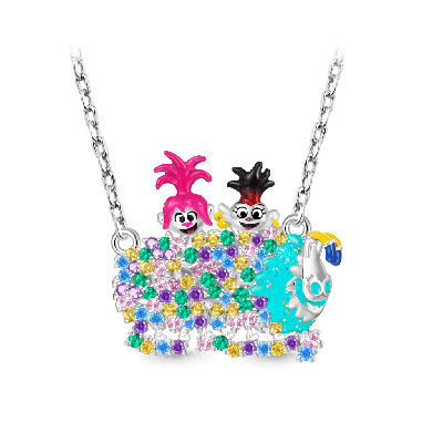 Trolls Queen Poppy & Barb Necklace