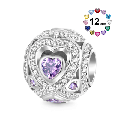 Infinite Love Round Birthstone Charm