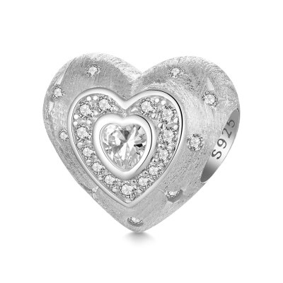 Shining Frosted Heart Charm