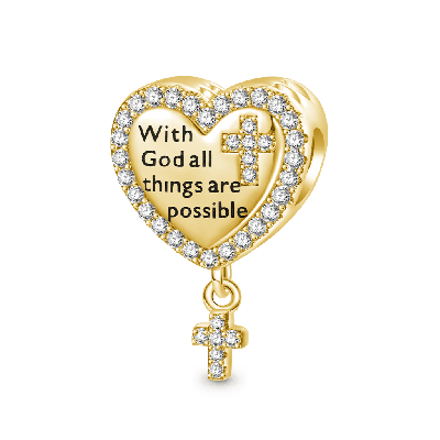 18k Gold Plated Devotion Heart Charm