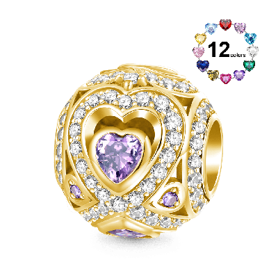 18k Gold Plated Infinite Love Round Charm