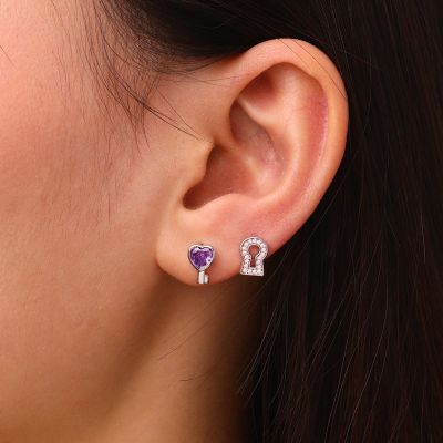 Love Edge Key Lock Earrings