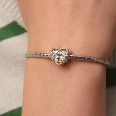 Highland Cow Couple Heart Photo Charm