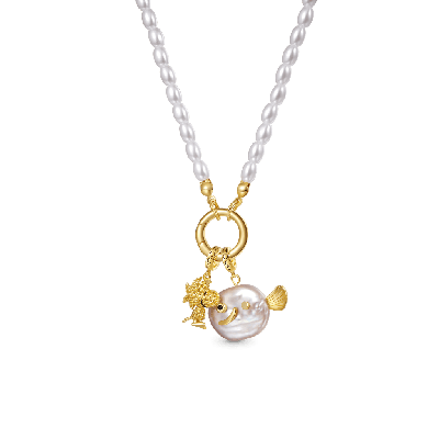 Pearl Ocean Clasp Chain Necklace
