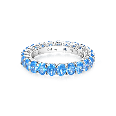 Aquamarine Oval-cut Eternity Band Ring