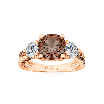 Brown Split Shank Three-stone Ring