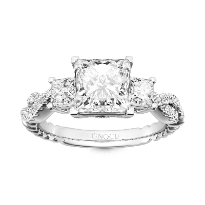 Crystal White Three-stone Ring
