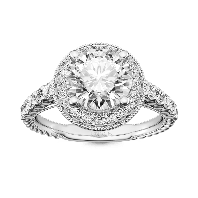 Vintage Round Cut Halo Milgrain Ring