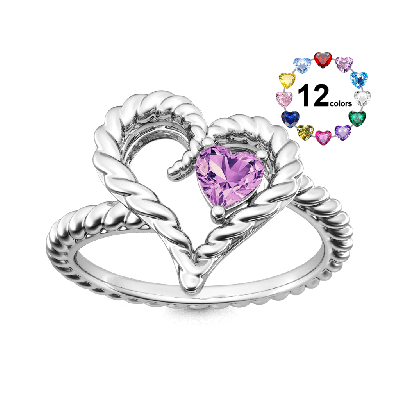 Twisted Rope Heart Promise Ring