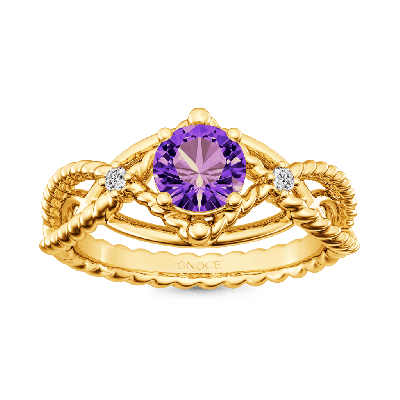 Amethyst Crossover Ring