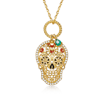 Sugar Skull Twisted Rope Necklace