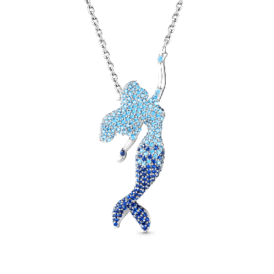Blue Mermaid Pendant Necklace