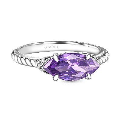 Marquise Amethyst Twisted Rope Ring