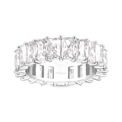 White Topaz Baguette Cut Band Ring