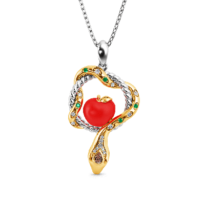 Serpent and Forbidden Fruit Necklace