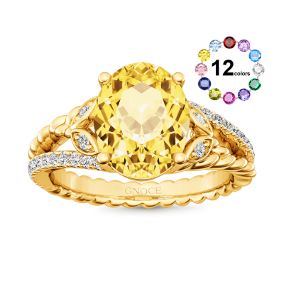 Oval-cut Vintage Split Shank Ring