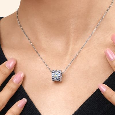 Starry Night Drum Pendant Necklace