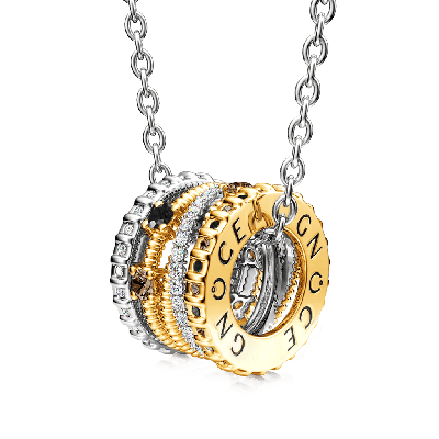 Two-tone Fashion Crossover Drum Necklace