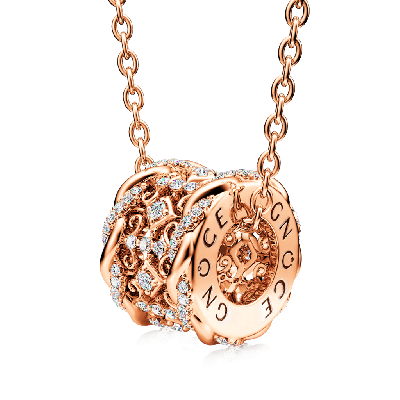 Vintage Cross Twisted Drum Necklace