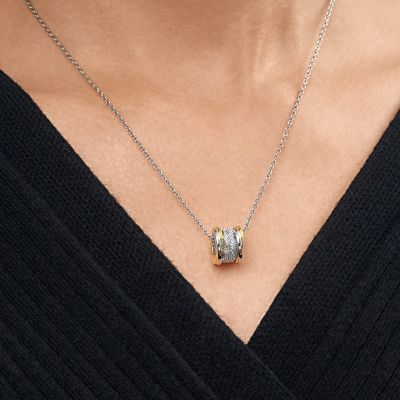 Two-tone Vintage Drum Necklace