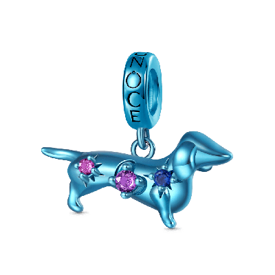 Blue Candy Dog Zodiac Pendant