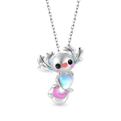 Mexican Axolotl Moonstone Necklace