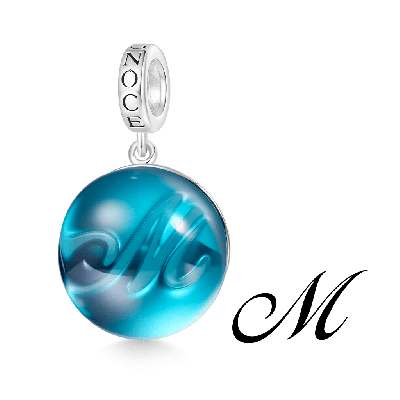 Letter Sea Glass Projection Pendant