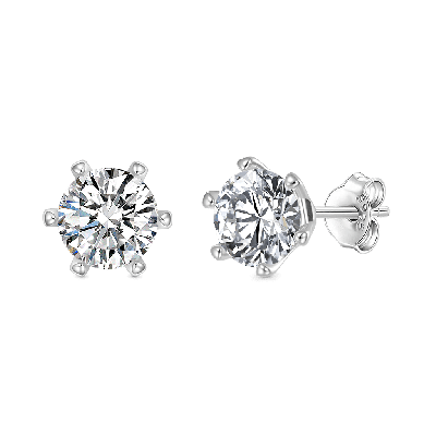 Round Cut VVS Moissanite Stud Earrings