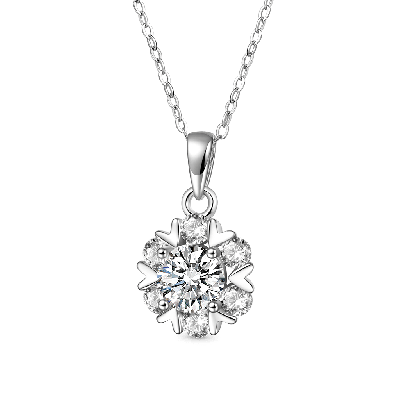 1Ct VVS Moissanite Snowflake Necklace