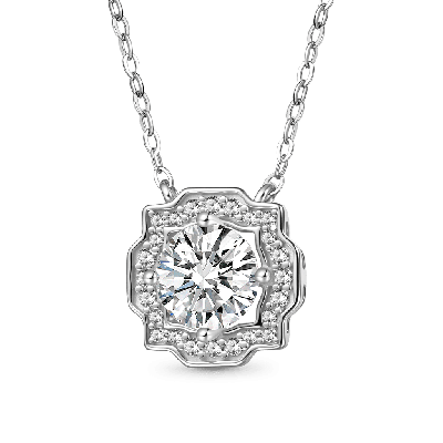 VVS Round Center Moissanite Necklace