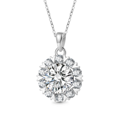 Brilliant 5Ct Moissanite Sunflower Necklace