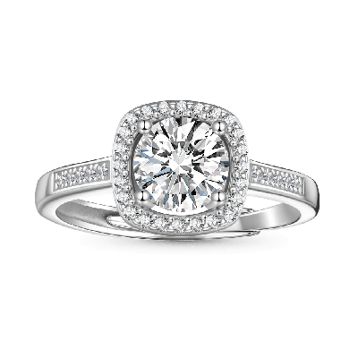 Classic Halo VVS Moissanite Engagement Ring