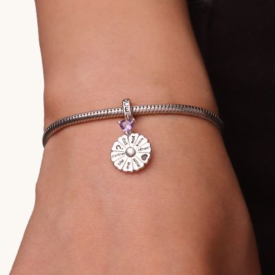 Spinning Turntable Inlaid with Birthstone Pendant