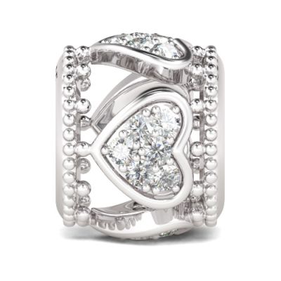 Crystal Heart Hollow Charm