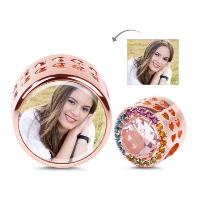 Round Cystal Photo Charm