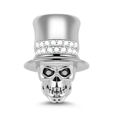 Skull Wears Hat Charm
