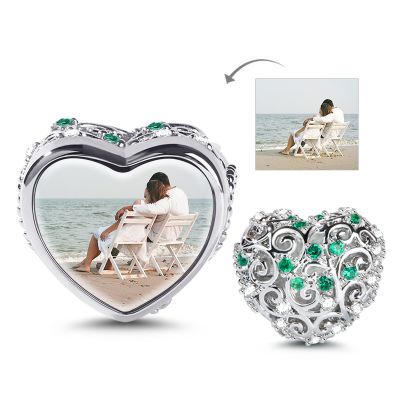 Heart Shape Photo Charm