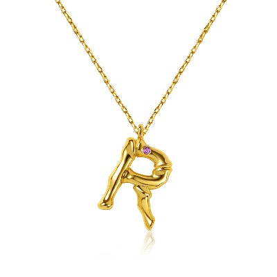 Bamboo Initial R Necklace